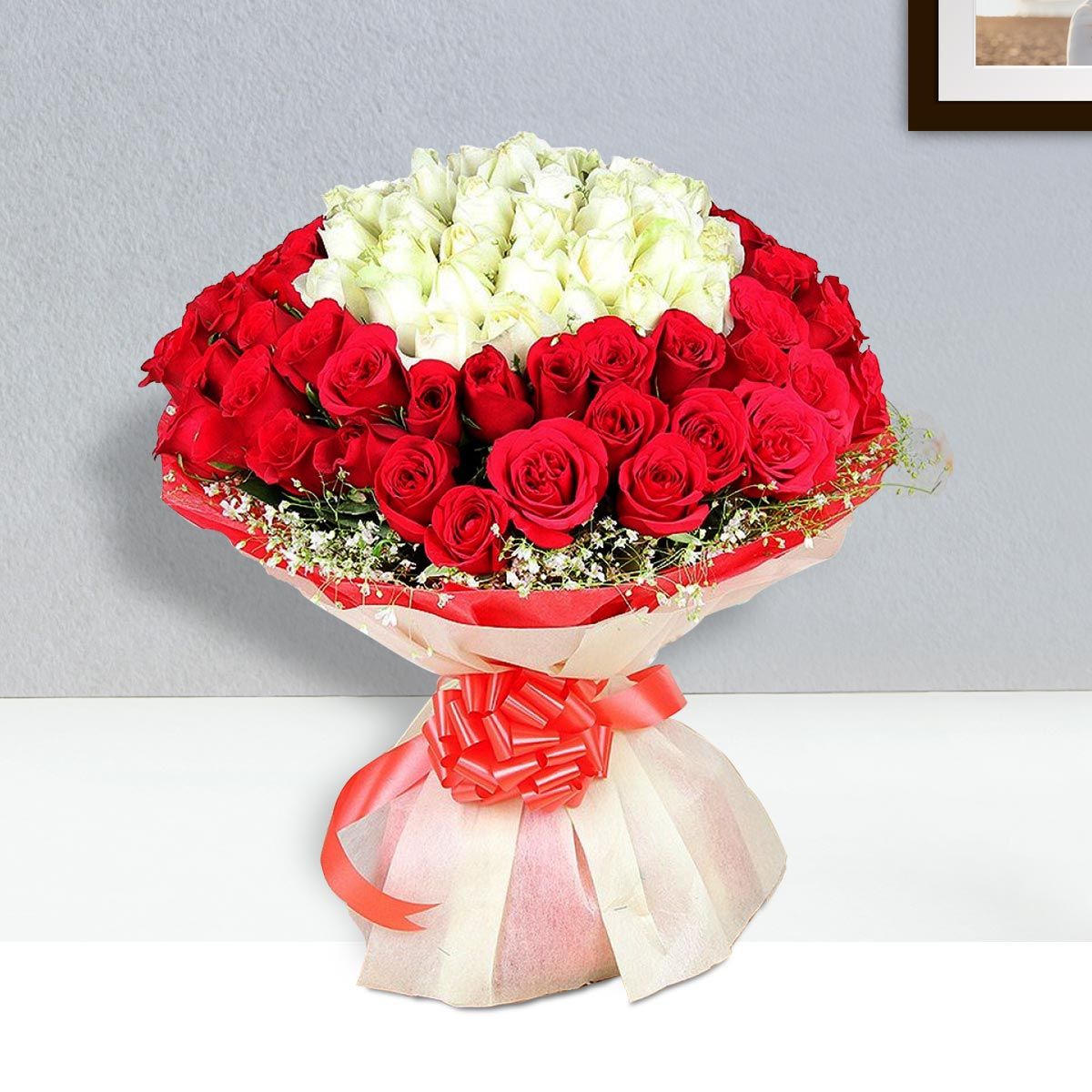 Red & White Rose Bouquet