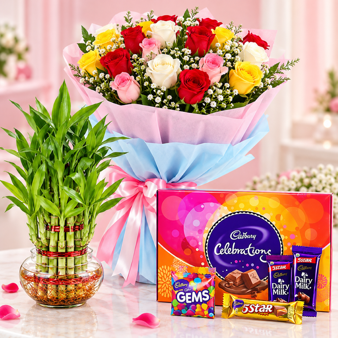Three Layer Bamboo Plant N Chocolates