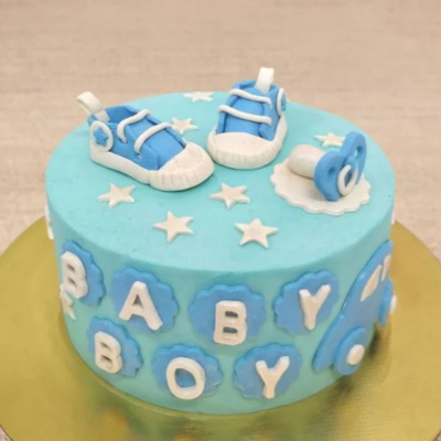 Baby Boy Vanilla Theme Cake