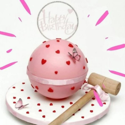 Love Ball Pinata Cake