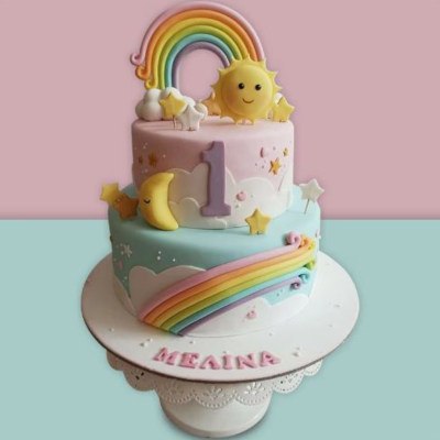 Cute Sunbeam & Rainbow Cake
