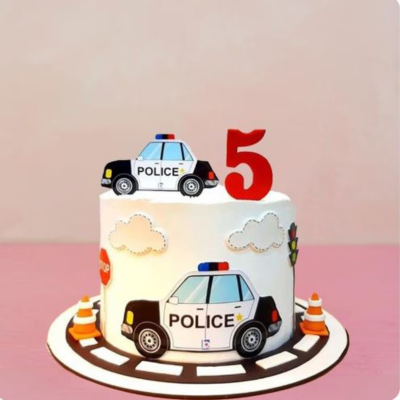 Police Car Theme Cake