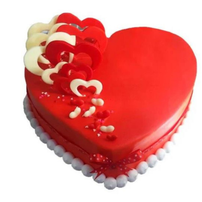 Delicious Strawberry Heart-Shaped Cake