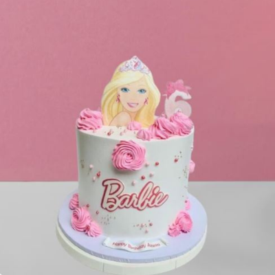 Barbie-Themed Cake with Pink Crystals