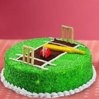 Cricket Field Themed Fancy Cake