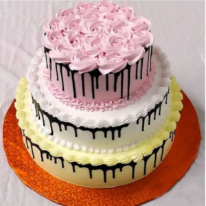 3 Tier Cake with 3 Delicious Flavors