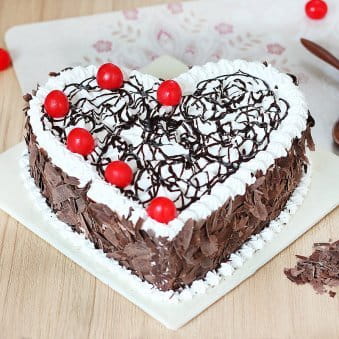 Heart Shape Black Forest Loved Cake
