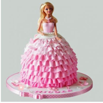 Fairytale Dark Pink Barbie Cake