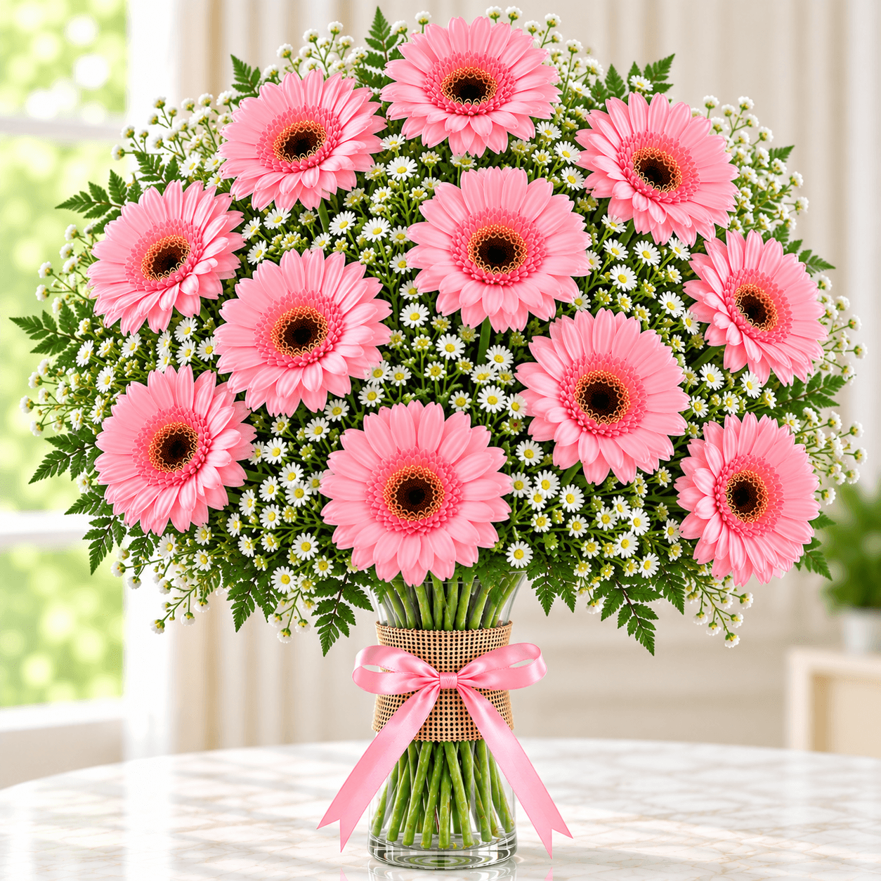 Vase with Pink Gerberas