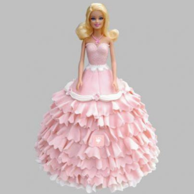 Magical Pink Floral Barbie Cake