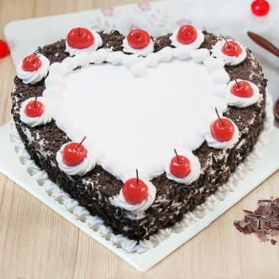 Black Forest Heart Shaped Cake