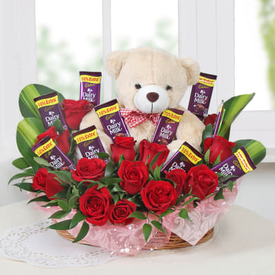 Teddy and Chocolate Combo, Gifts Under 999 Delivery in Ahmedabad –  SendGifts Ahmedabad